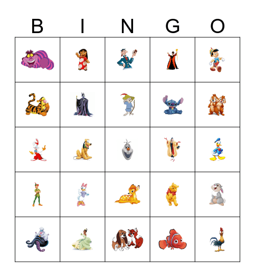 Disney Bingo Card