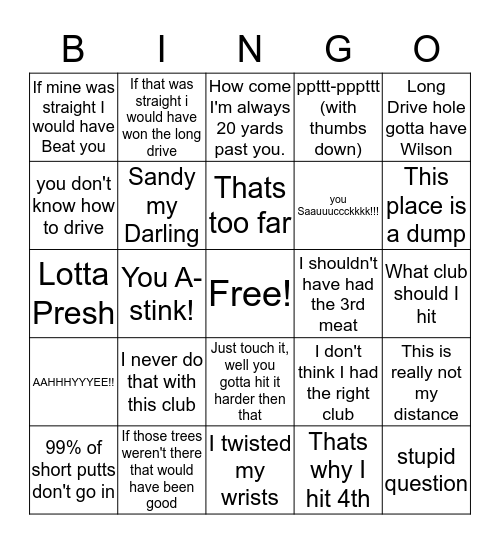 Patsy bingo Card