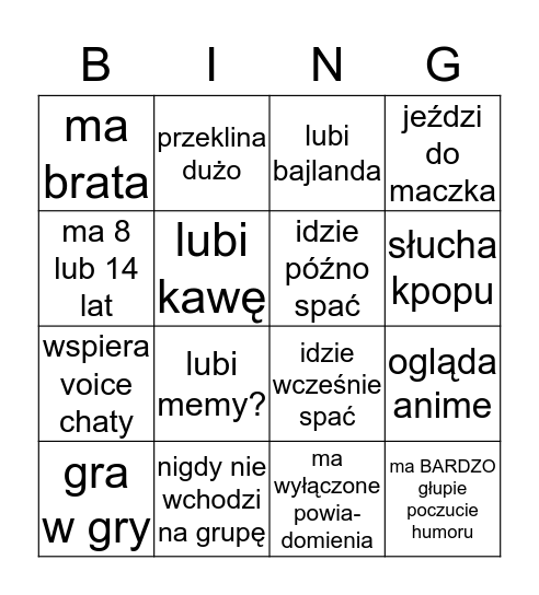 sekta bingo Card