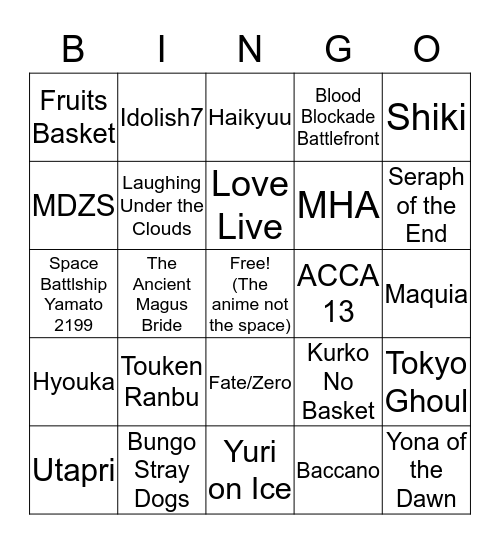 Megan Bingo Card