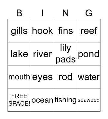 GO FISHING Bingo Card