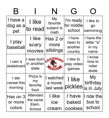 Future Chief Bingo Card