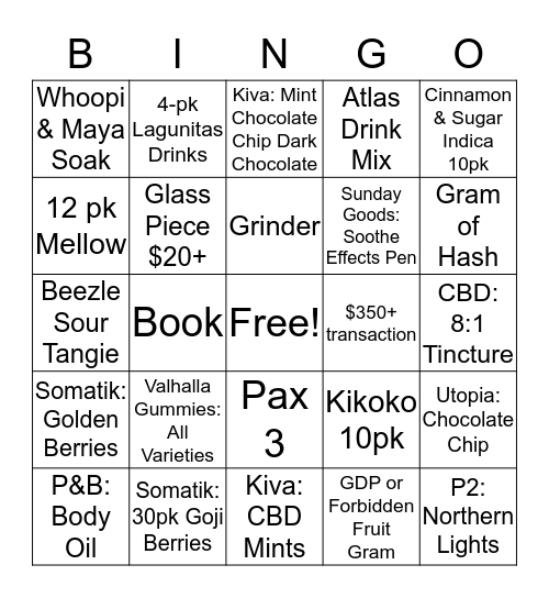 S. O. M. A. Bingo Card