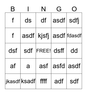 Social Work Bingo Card