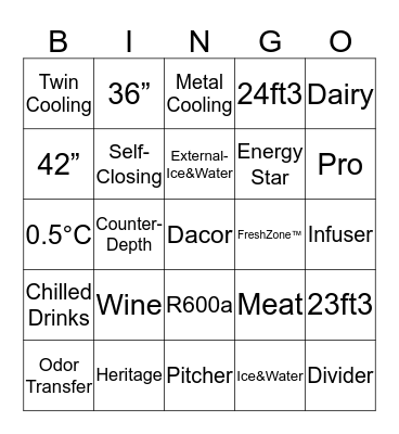 Heritage 36" Counter-Depth & 42" Side by Side Bingo Card
