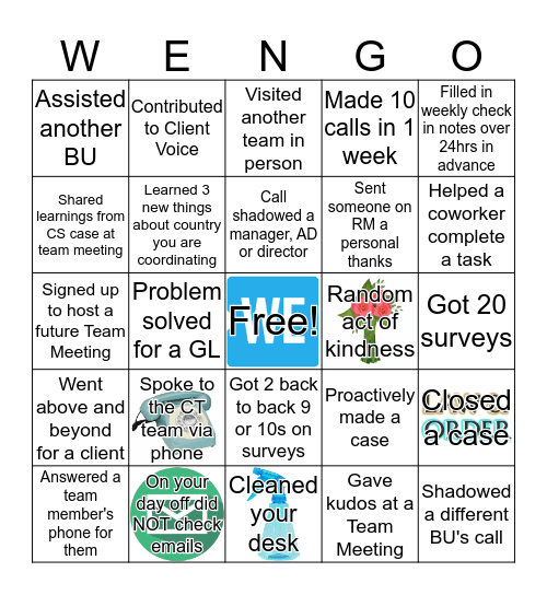 WE-NGO (GT) Bingo Card
