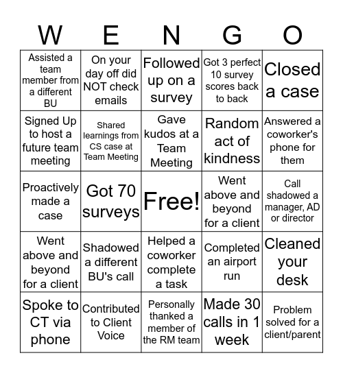WE-NGO (YT) Bingo Card