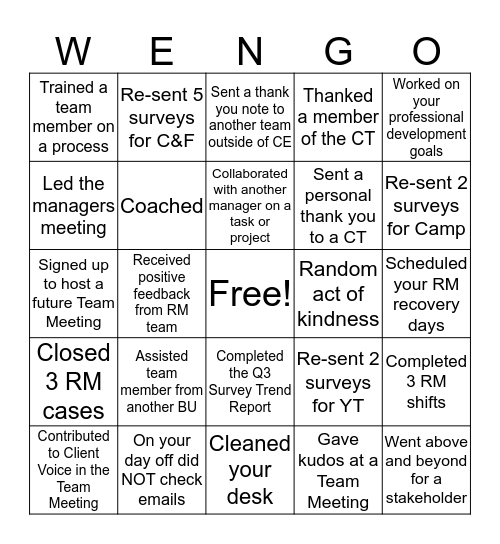 WE-NGO (Manager) Bingo Card