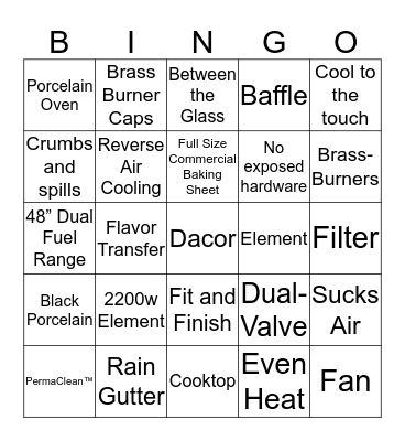 Heritage Cooking Bingo Card