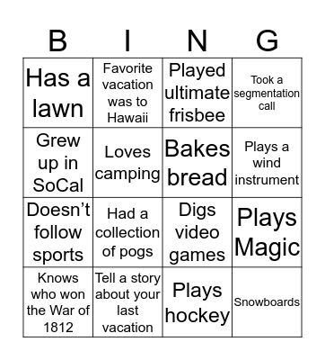 Pol Everywhere People Bingo Card