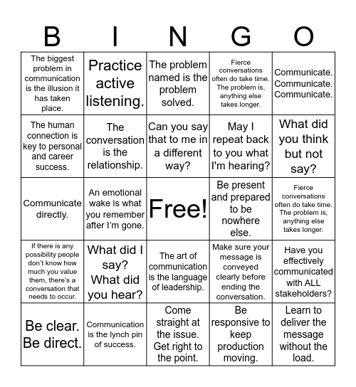 PMB BINGO Card