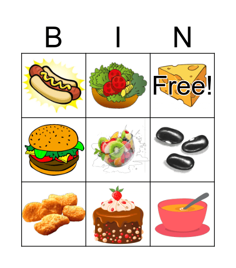 HEALTH FOOD X JUNK FOOD Bingo Card