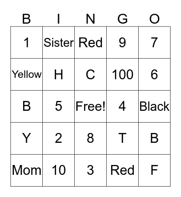 ASL Bingo Card