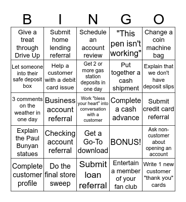 LOMBARD BINGO Card
