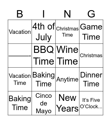 TIME TO CELEBRATE LIZ AND MARCUS Bingo Card