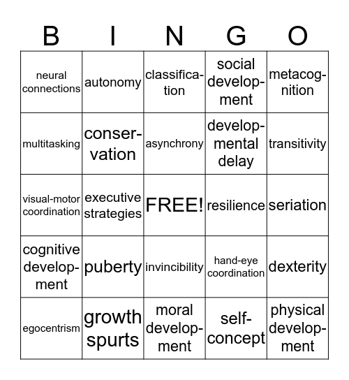 Foundations of Education Bingo Card