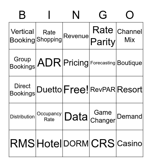 Hotelier Bingo! Bingo Card