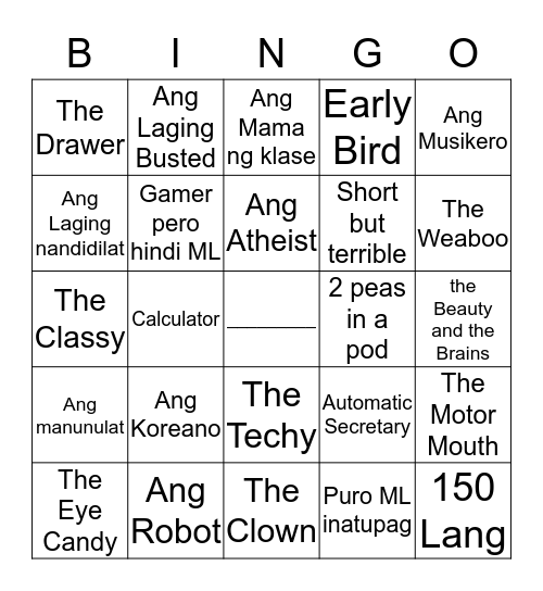 Simple IceBreaker Bingo Card