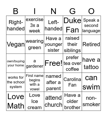 Lindsay Miller Hargrave Family Reunion Bingo Card