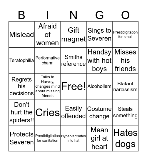 Stellio Bingo Card