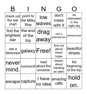 Unit 5 Bingo Card