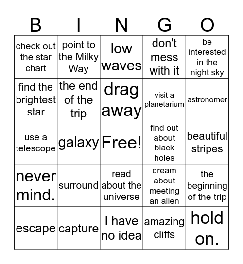 Unit 5 Bingo Card