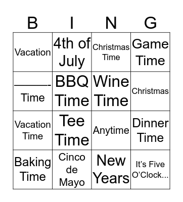 TIME TO CELEBRATE LIZ AND MARCUS Bingo Card