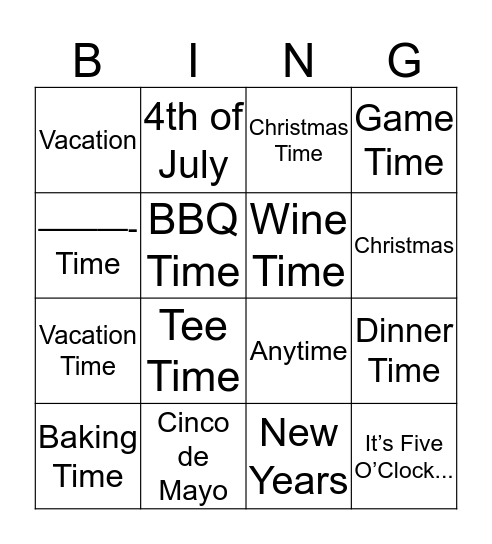 TIME TO CELEBRATE LIZ AND MARCUS Bingo Card