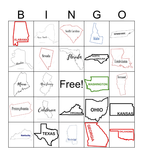 United States Bingo Card