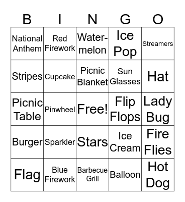 Patriotic Bingo Card