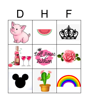 Doll House Fashion Bingo Card