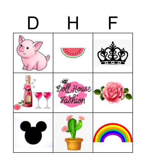 Doll House Fashion Bingo Card