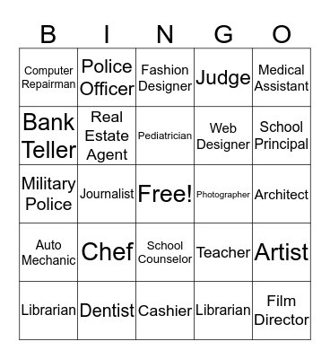 Career Bingo Card