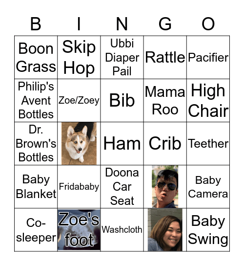 Christina and Wayne's Baby Shower BINGO! Bingo Card