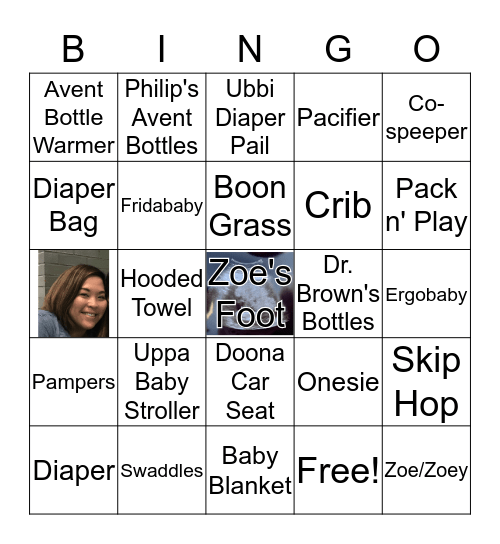 Christina and Wayne's Baby Shower BINGO! Bingo Card