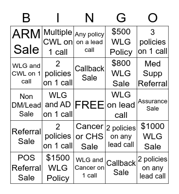 DSC Bingo Card