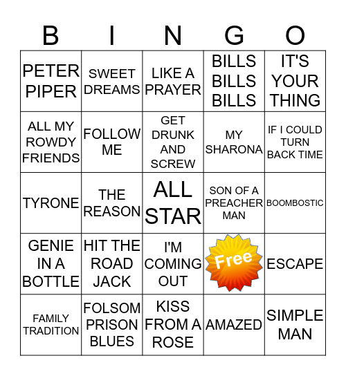 KAMIKAZI KARAOKE 710-2 Bingo Card