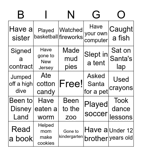 Clear Creek Bingo Parlor Bingo Card
