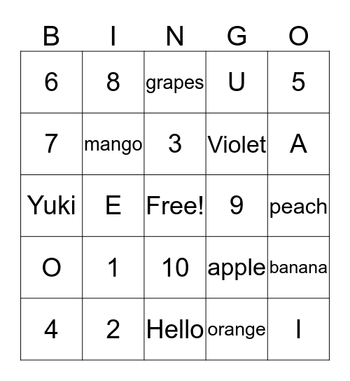 Bingo Card