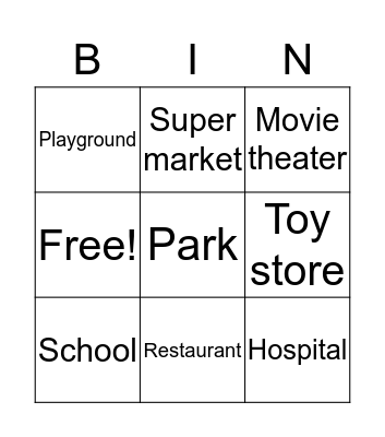 Around Town Bingo Card