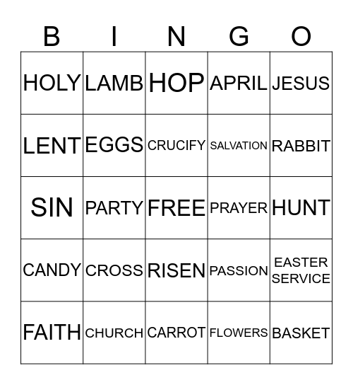 HAPPPY EASTER Bingo Card