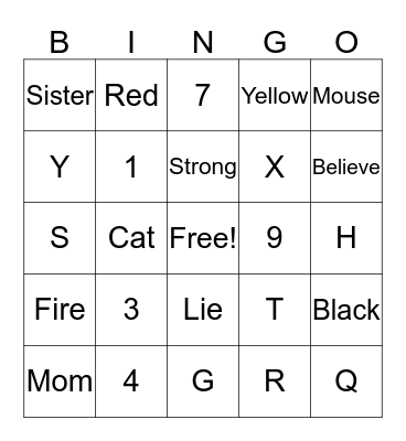 ASL Bingo Card