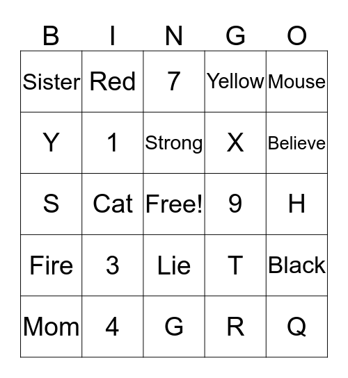 ASL Bingo Card