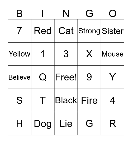 ASL Bingo Card