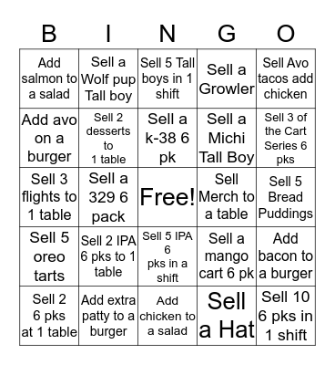 Golden Road Bingo Card