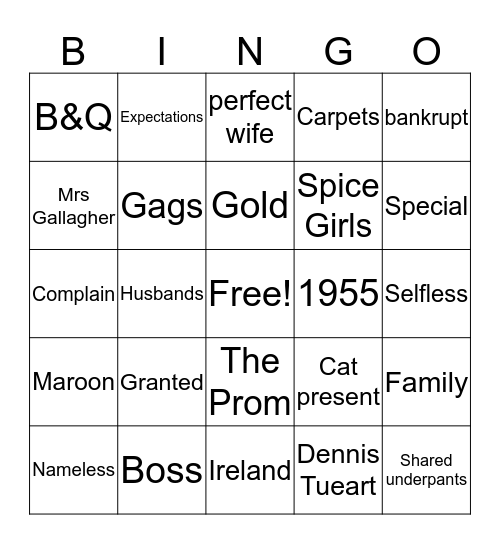 Michael & Marie's Wedding Day Bingo Card