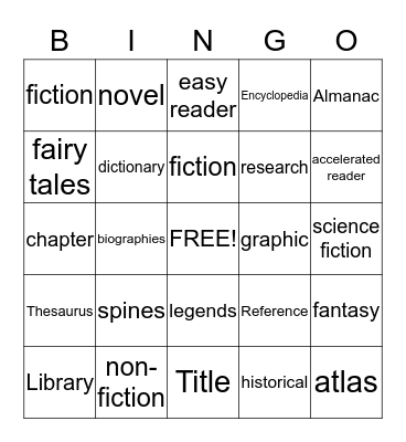 Library Bingo Card