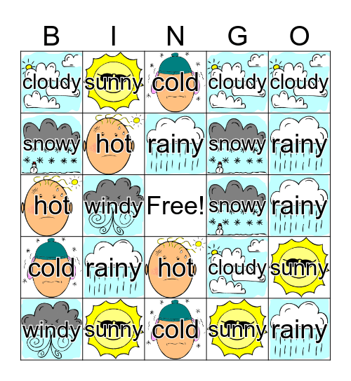 Free printable snowy bingo