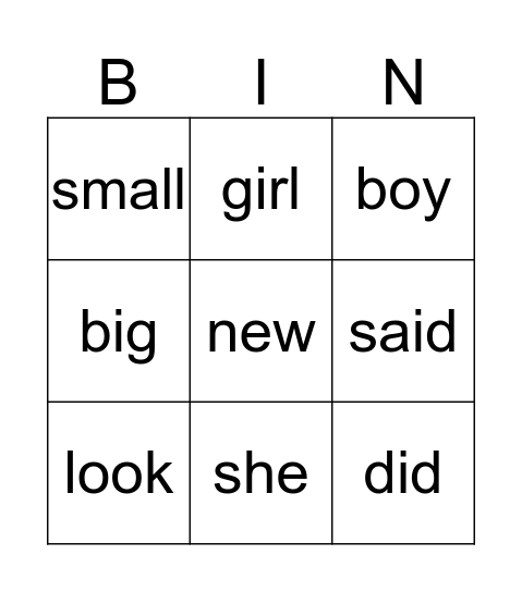 The Giving Tree Bingo Card