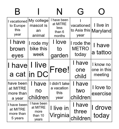 HOS Bingo! Bingo Card